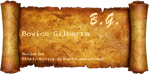 Bovics Gilberta névjegykártya